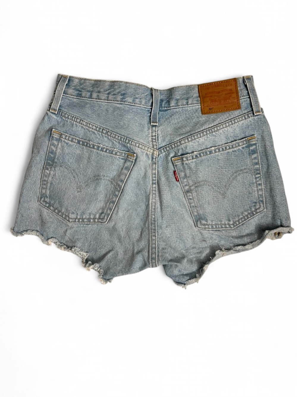 Levi's Washed Light Blue High-Rise Denim Cutoff Shorts